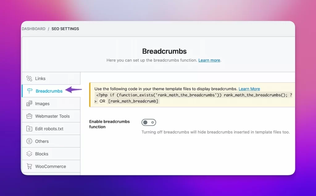 Ajustes de Breadcrumbs en Rank Math SEO