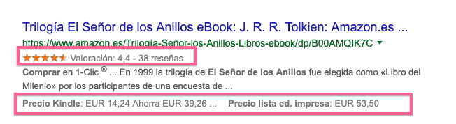 Resultados enriquecidos en búsquedas de libros