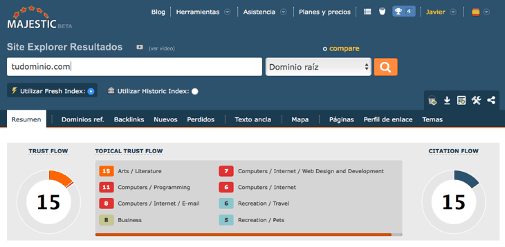 NinjaSEO-metricas-dominios-majestic