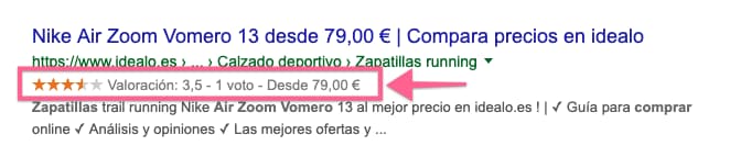 Resultados enriquecidos con valoraciones y precios