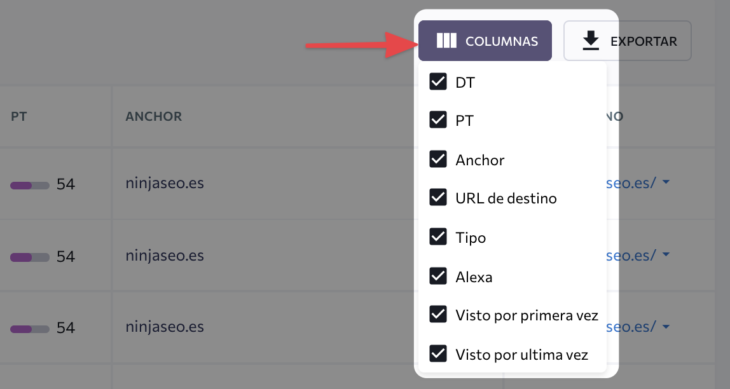 se ranking listados y columnas ninjaseo
