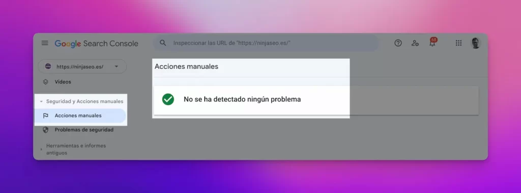 Acciones manuales en Search Console