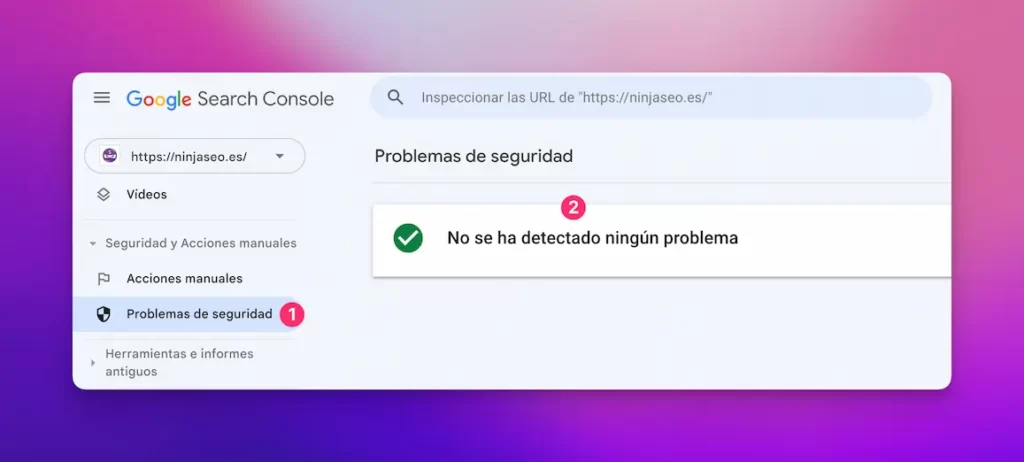Problemas de seguridad detectados por Search Console