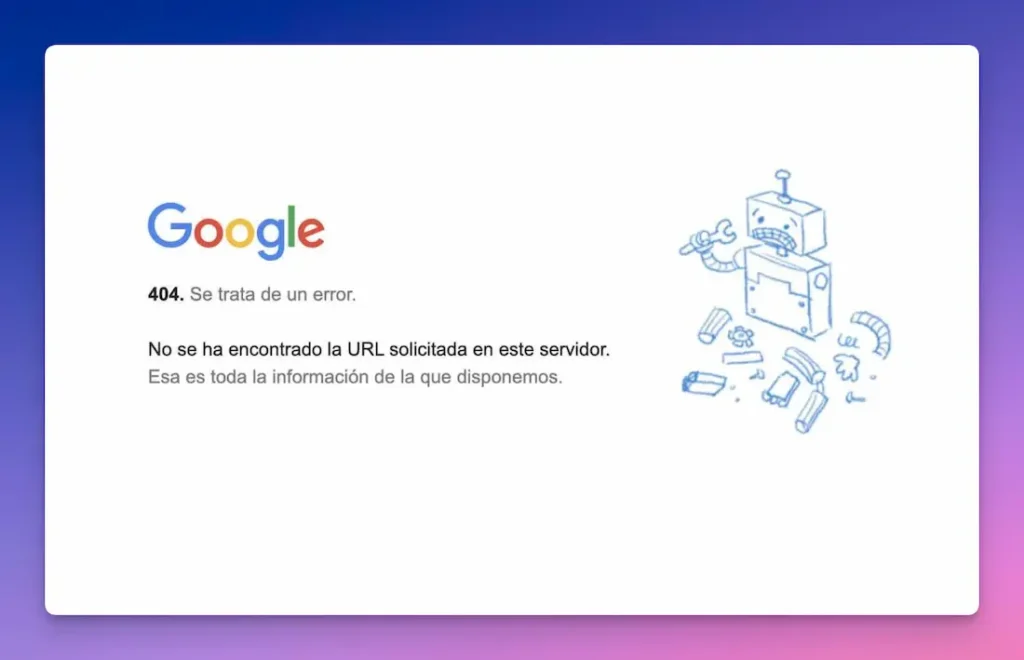 Error 404 Not found google