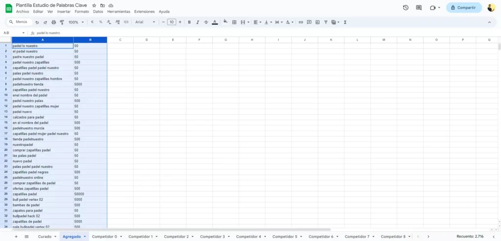 IMAGEN 7   Como hacer estudio de palabras clave   Pegar columnas