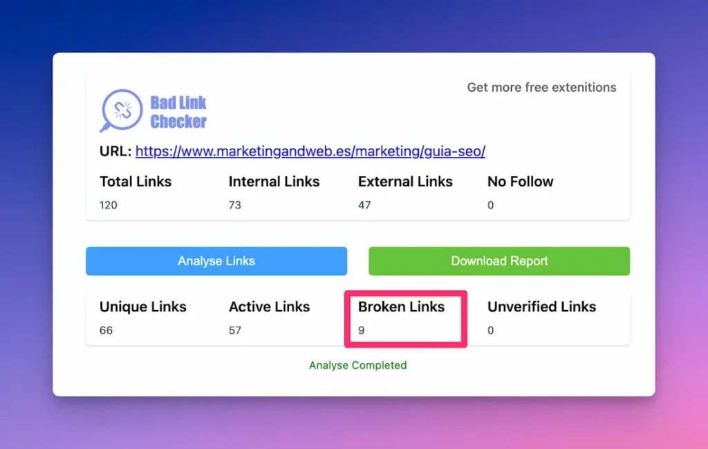 Check My Links para Broken Link Building
