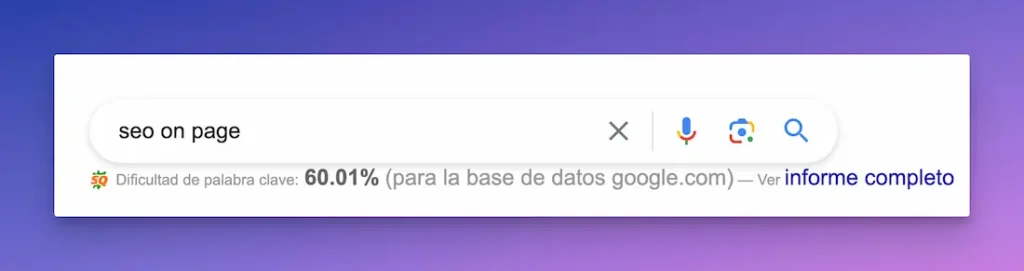 Dificultad de palabra clave en SEOQuake