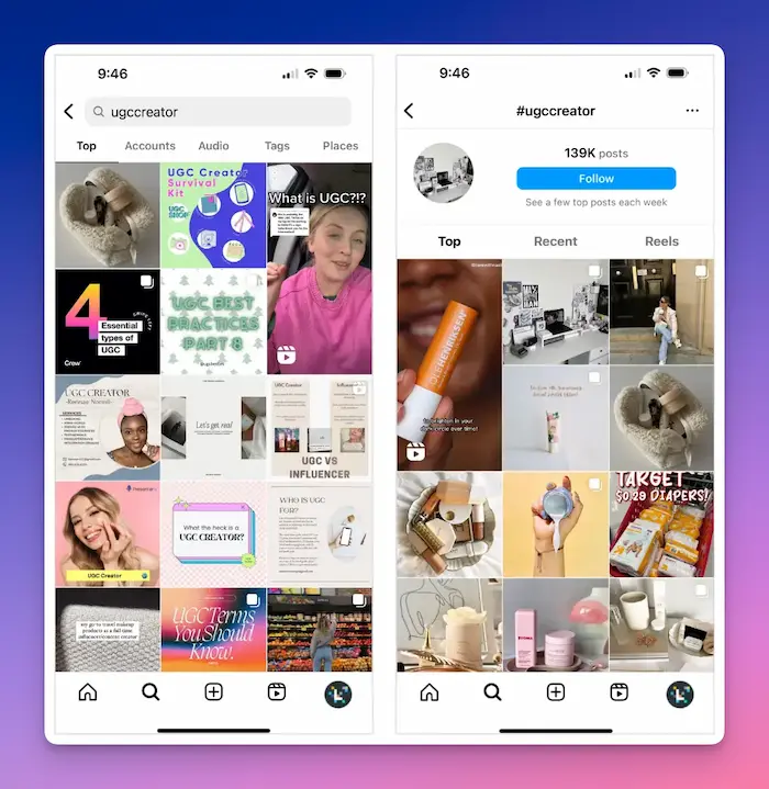 Ejemplo de UGC Destacado en Instagram