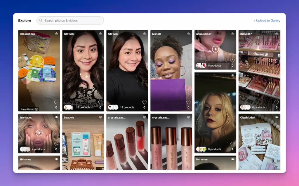 UGC en Sephora’s Community Gallery